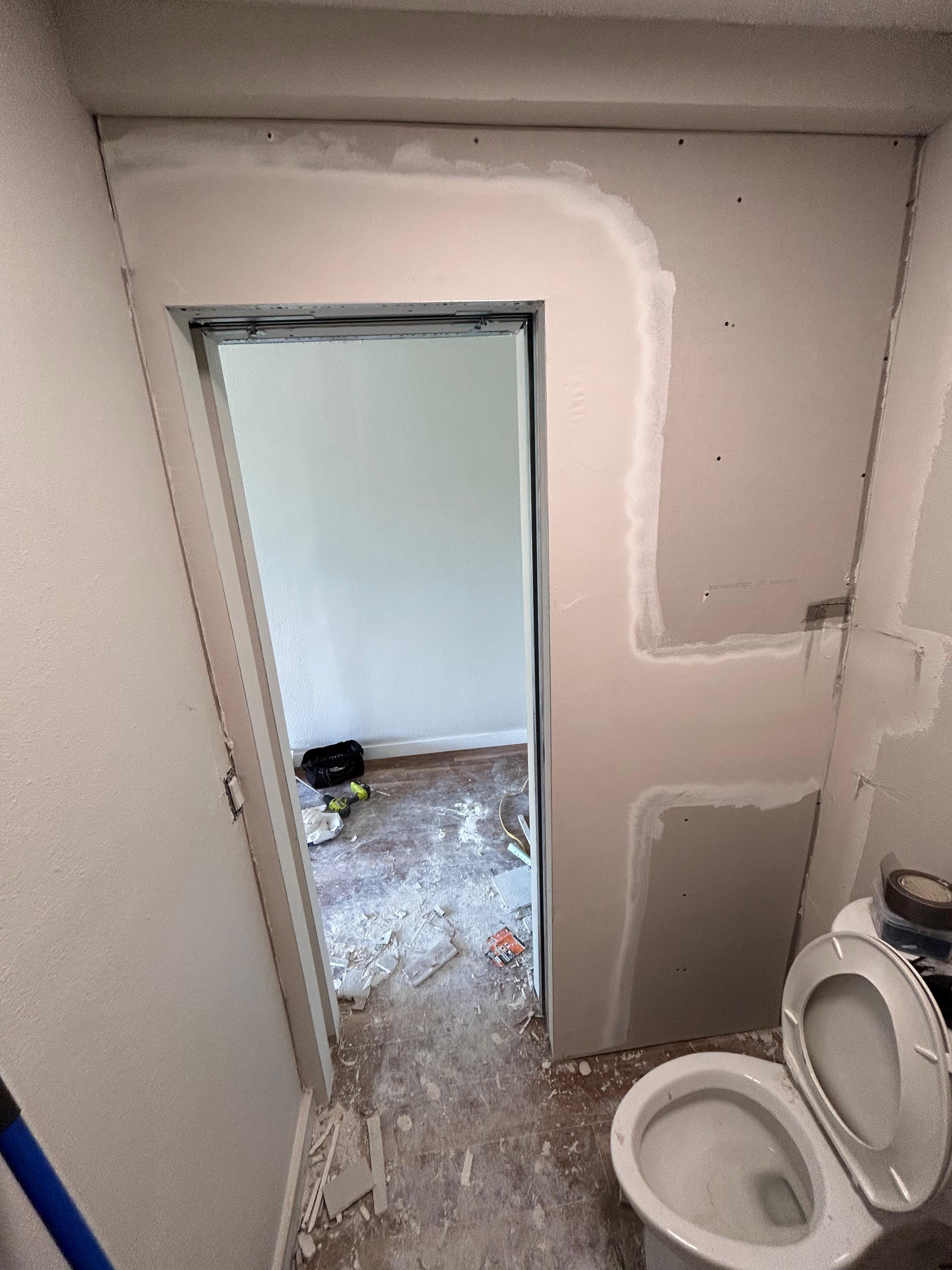 Drywall before repair